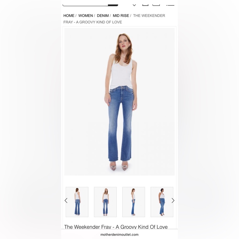 MOTHER Mid Rise Blue Flare Jeans; Color: A Groovy Kind of Love